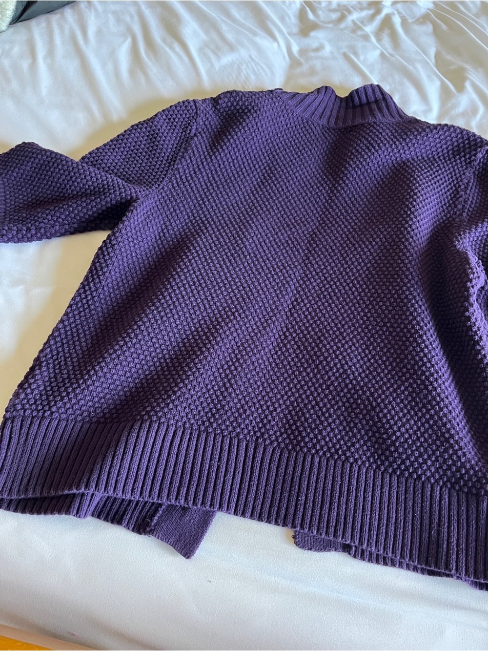 Chaps Purple 100% Cotton Chunky Knit Button Up Cardigan Sweater XL - Picture 13 of 16